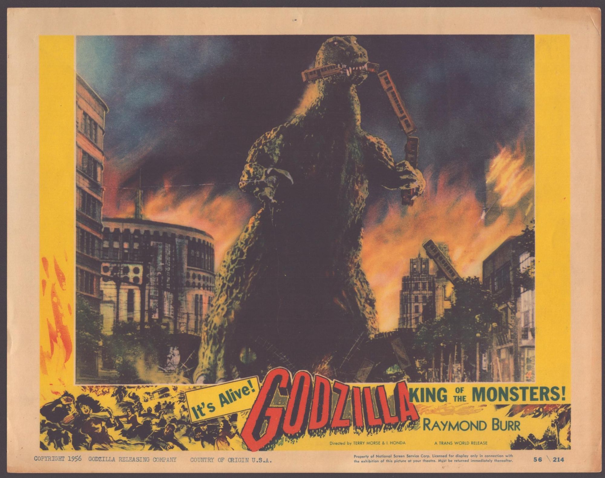 Godzilla King of the Monsters 1956 US Lobby Card #4 Iconic 