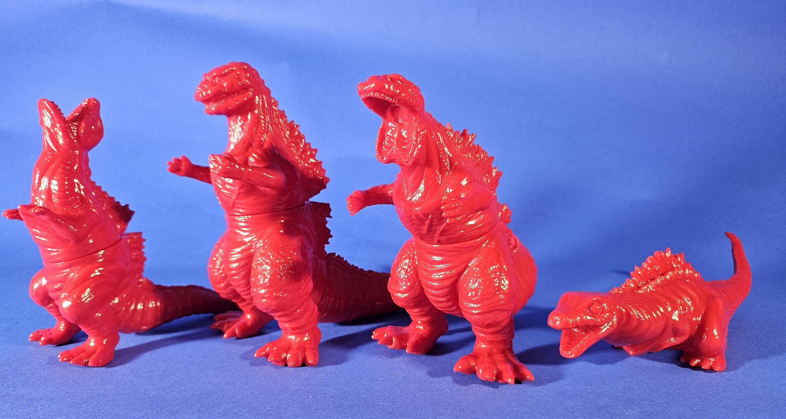 Shin Godzilla Middle-Size 4 Figure Evolution Set by Sarujirushi Red Blank Version