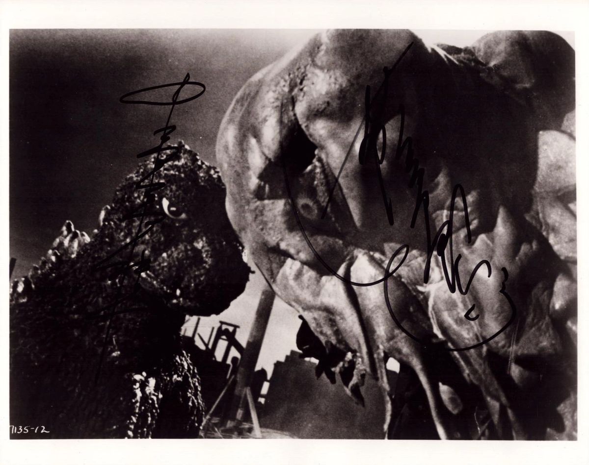 Haruo Nakajima & Kenpachiro Satsuma Autographed Godzilla/Hedorah Still