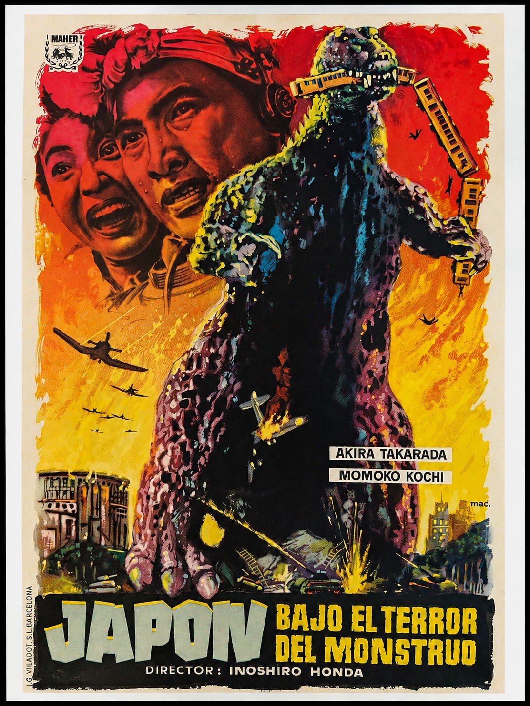 Godzilla 1954 Original Spanish One-Sheet Poster
